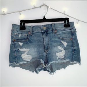 American eagle mini shorts light wash